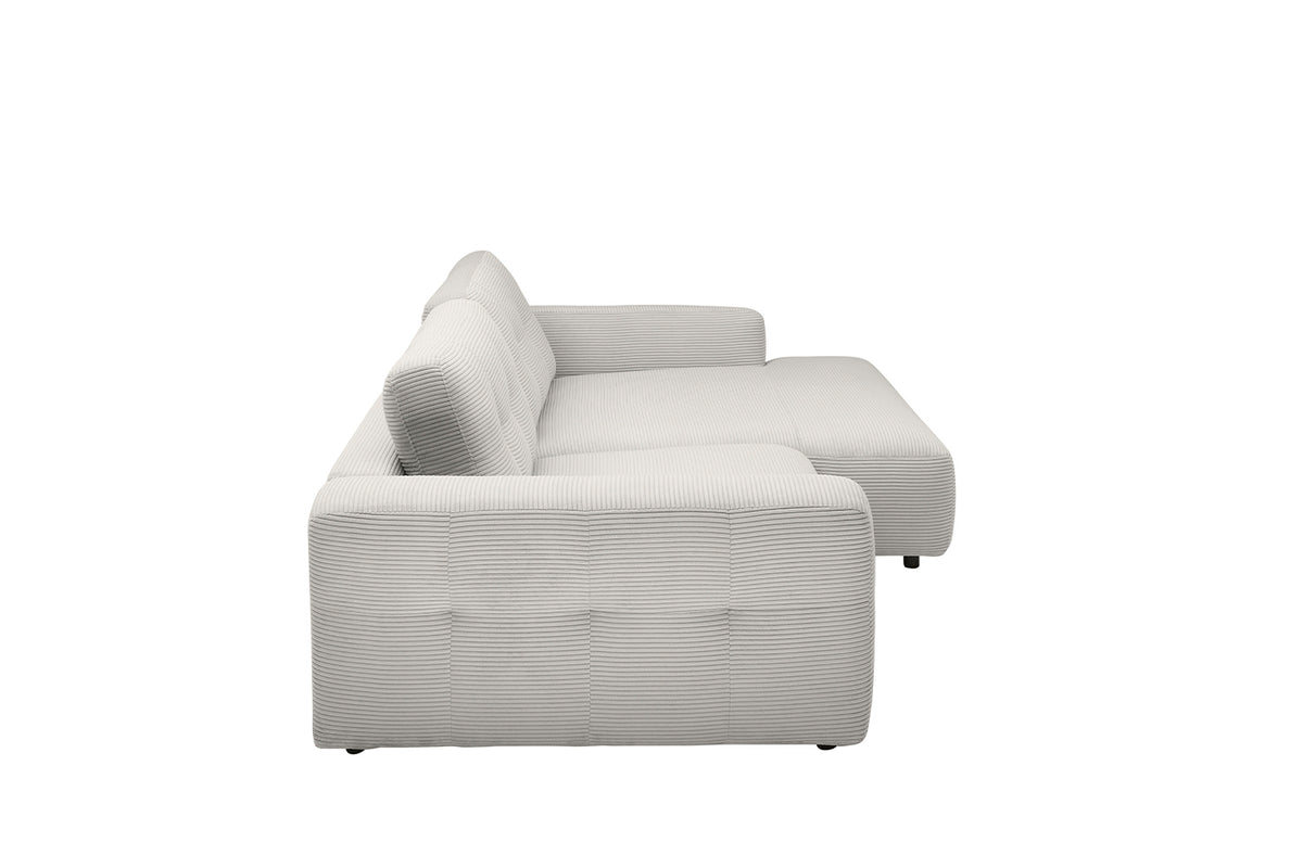 KAWOLA Sofa MIKA Ecksofa Cord hellgrau