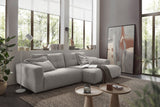 KAWOLA Sofa MIKA Ecksofa Cord hellgrau, 276 x 167, Rechts