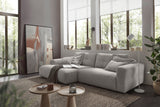 KAWOLA Sofa MIKA Ecksofa Cord hellgrau, 296 x 167, Links