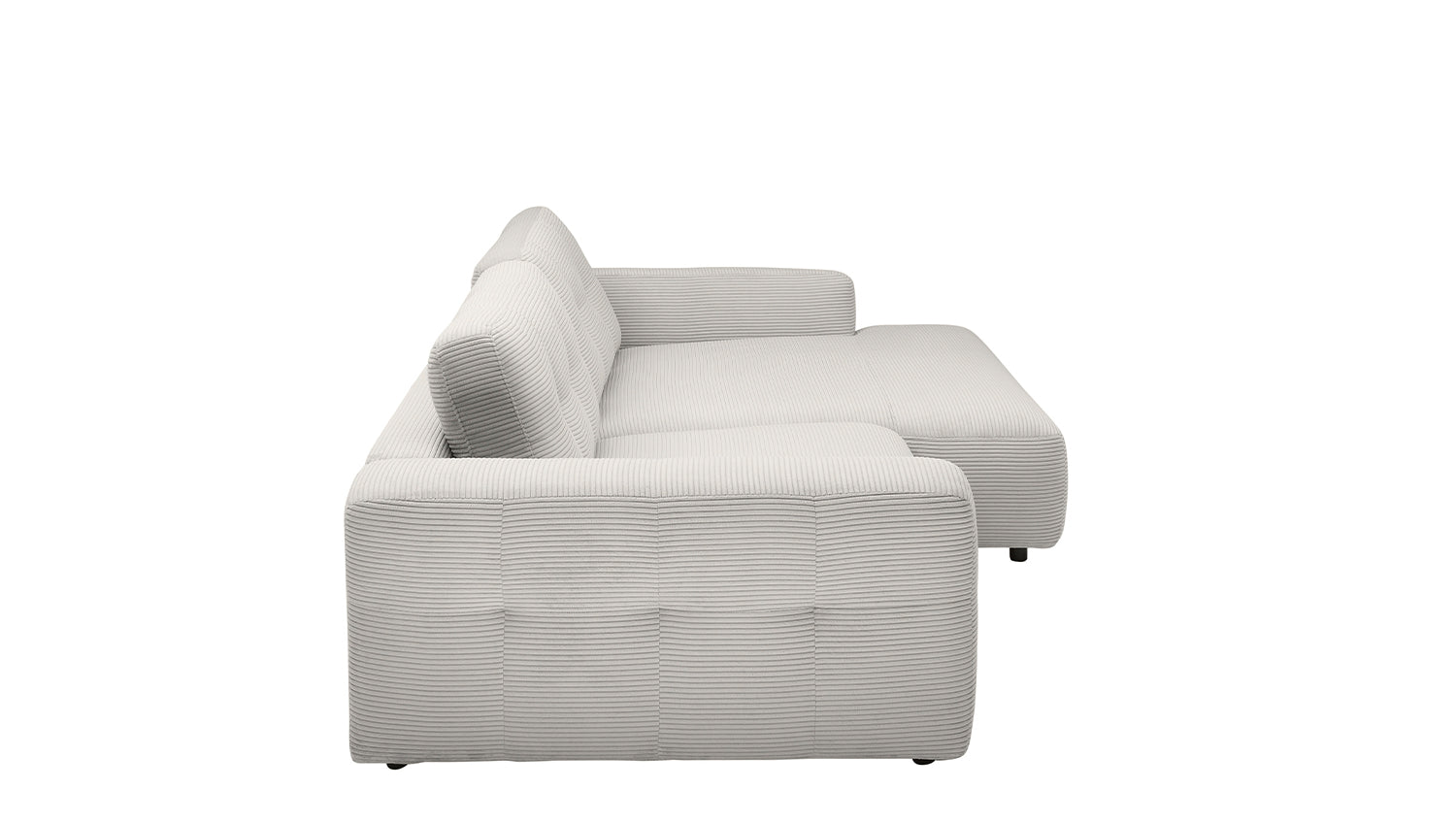 KAWOLA Sofa MIKA Ecksofa Cord hellgrau