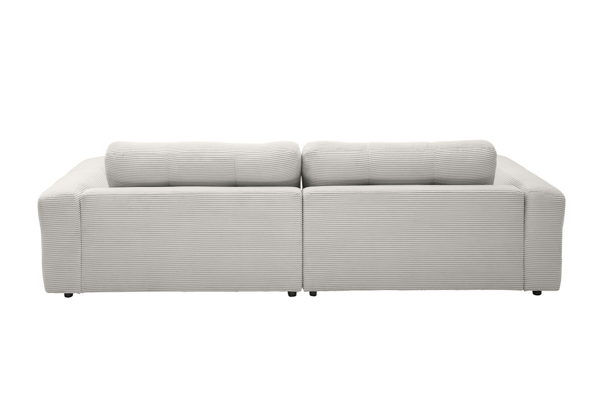KAWOLA Sofa MIKA Ecksofa Cord hellgrau