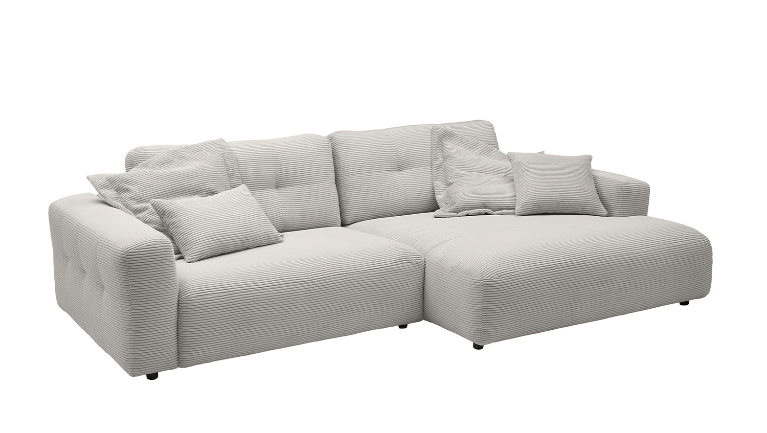 KAWOLA Sofa MIKA Ecksofa Cord hellgrau