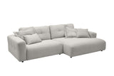 KAWOLA Sofa MIKA Ecksofa Cord hellgrau