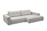 KAWOLA Sofa MIKA Ecksofa Cord hellgrau