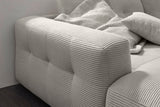 KAWOLA Sofa MIKA Ecksofa Cord hellgrau