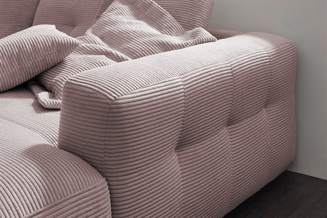 KAWOLA Sofa MIKA Ecksofa Cord rosa