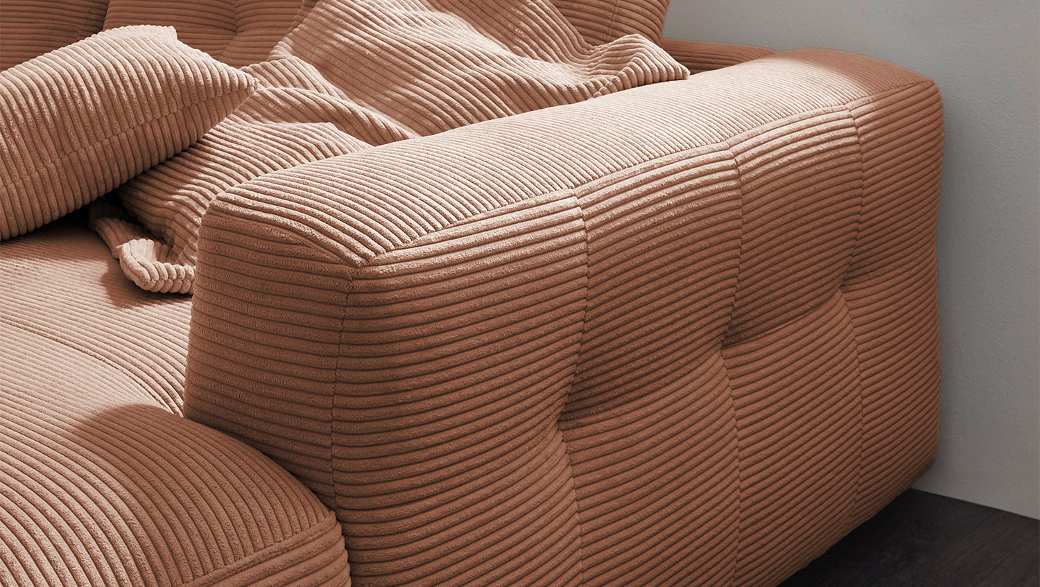 KAWOLA Sofa MIKA Ecksofa Cord rost