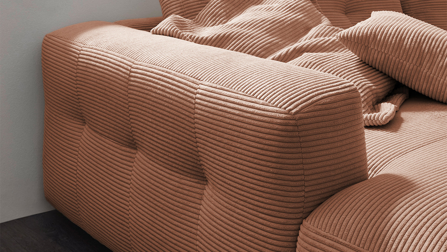 KAWOLA Sofa MIKA Ecksofa Cord rost