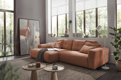 KAWOLA Sofa MIKA Ecksofa Cord rost, 276 x 167, Links