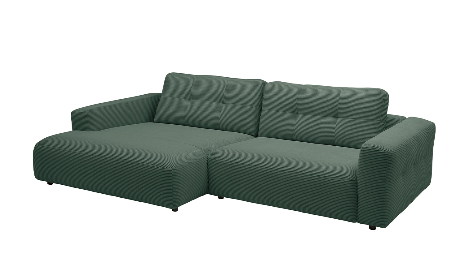 KAWOLA Sofa MIKA Ecksofa Cord smaragd