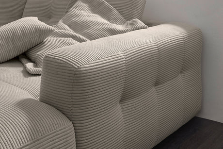 KAWOLA Sofa MIKA Ecksofa Cord steingrau