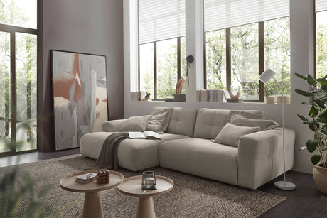KAWOLA Sofa MIKA Ecksofa Cord steingrau, 276 x 167, Links