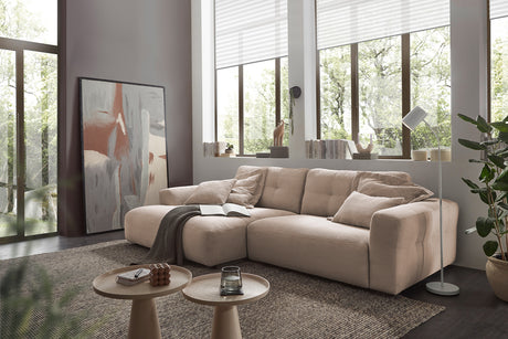 KAWOLA Sofa MIKA Ecksofa Cord taupe, 276 x 167, Links