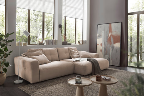 KAWOLA Sofa MIKA Ecksofa Cord taupe, 276 x 167, Rechts