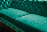 KAWOLA Sofa NARLA Chesterfield 3-Sitzer Velvet grün