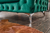 KAWOLA Sofa NARLA Chesterfield 3-Sitzer Velvet grün