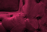 KAWOLA Sofa NARLA Chesterfield 3-Sitzer Velvet rot
