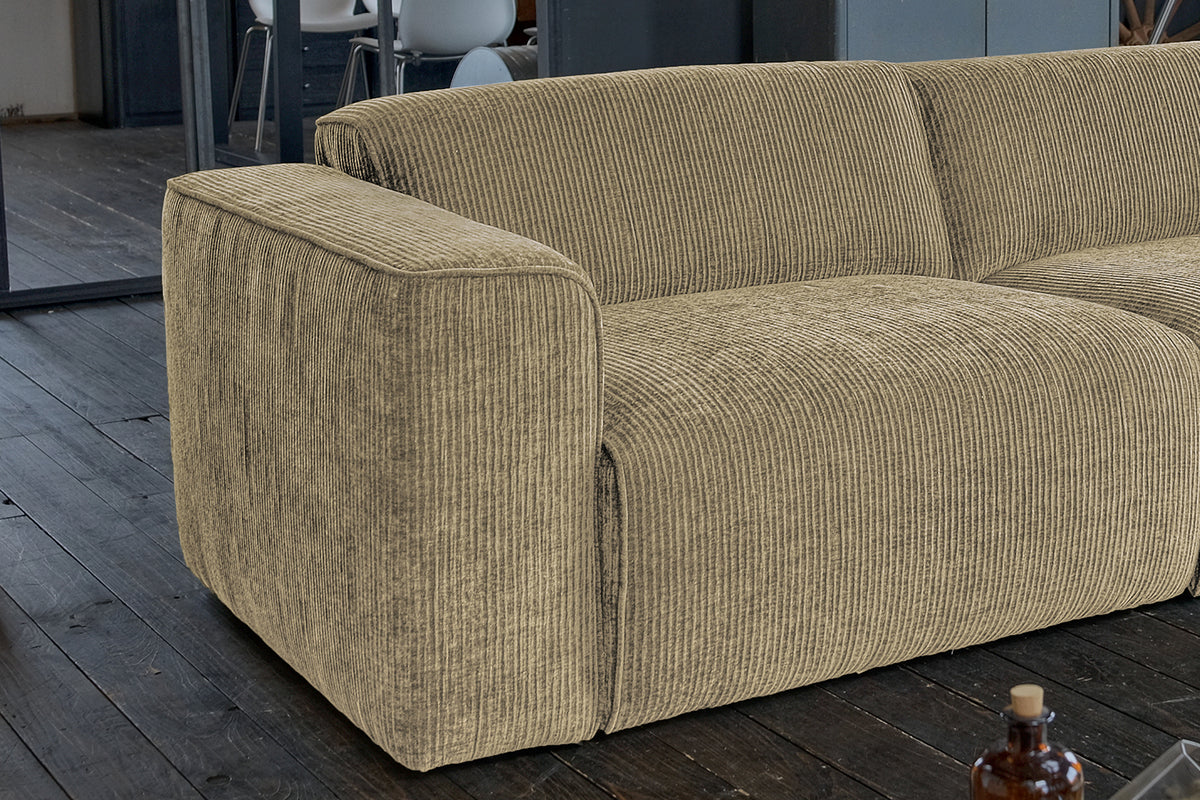 KAWOLA Sofa NELE 3-Sitzer Cord beige