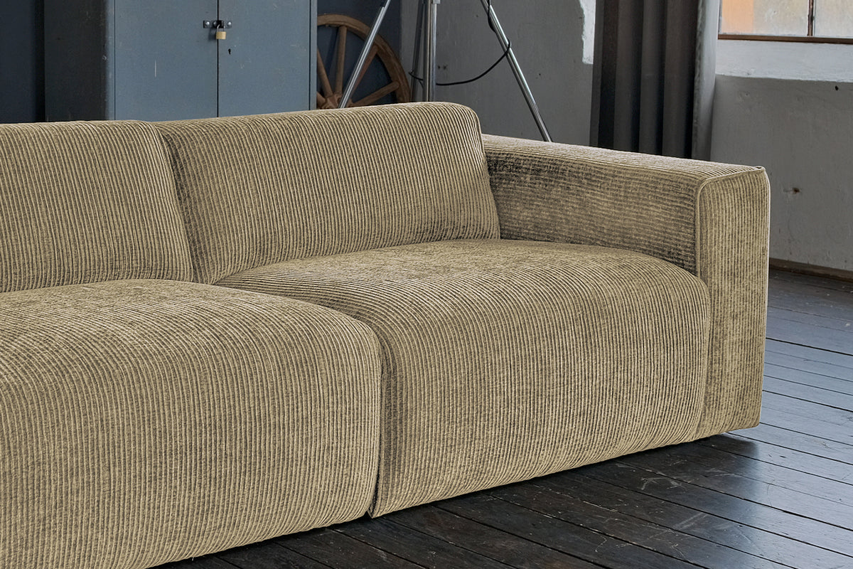 KAWOLA Sofa NELE 3-Sitzer Cord beige