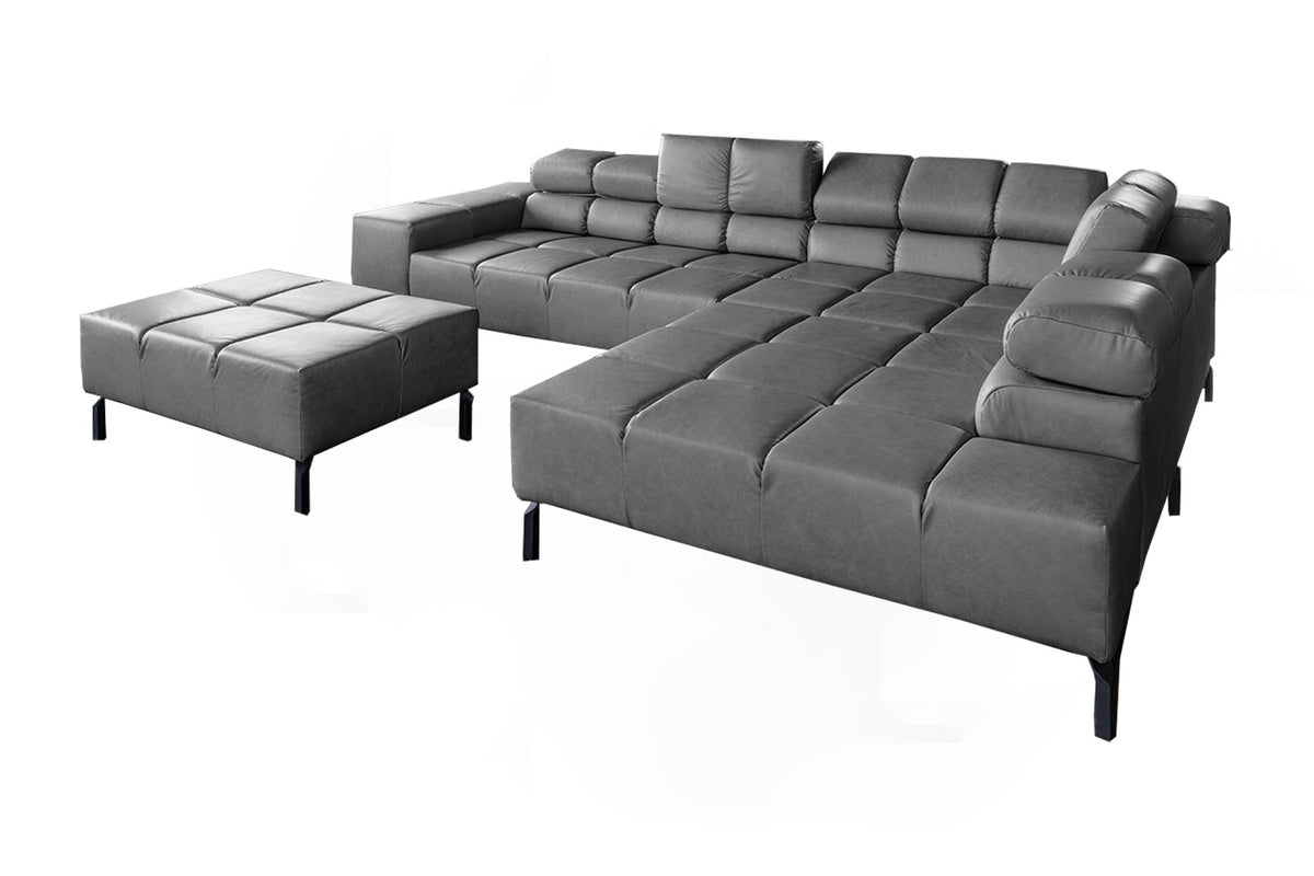 KAWOLA Sofa NELSON Ecksofa Leder anthrazit