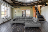 KAWOLA Sofa NELSON Ecksofa Leder anthrazit