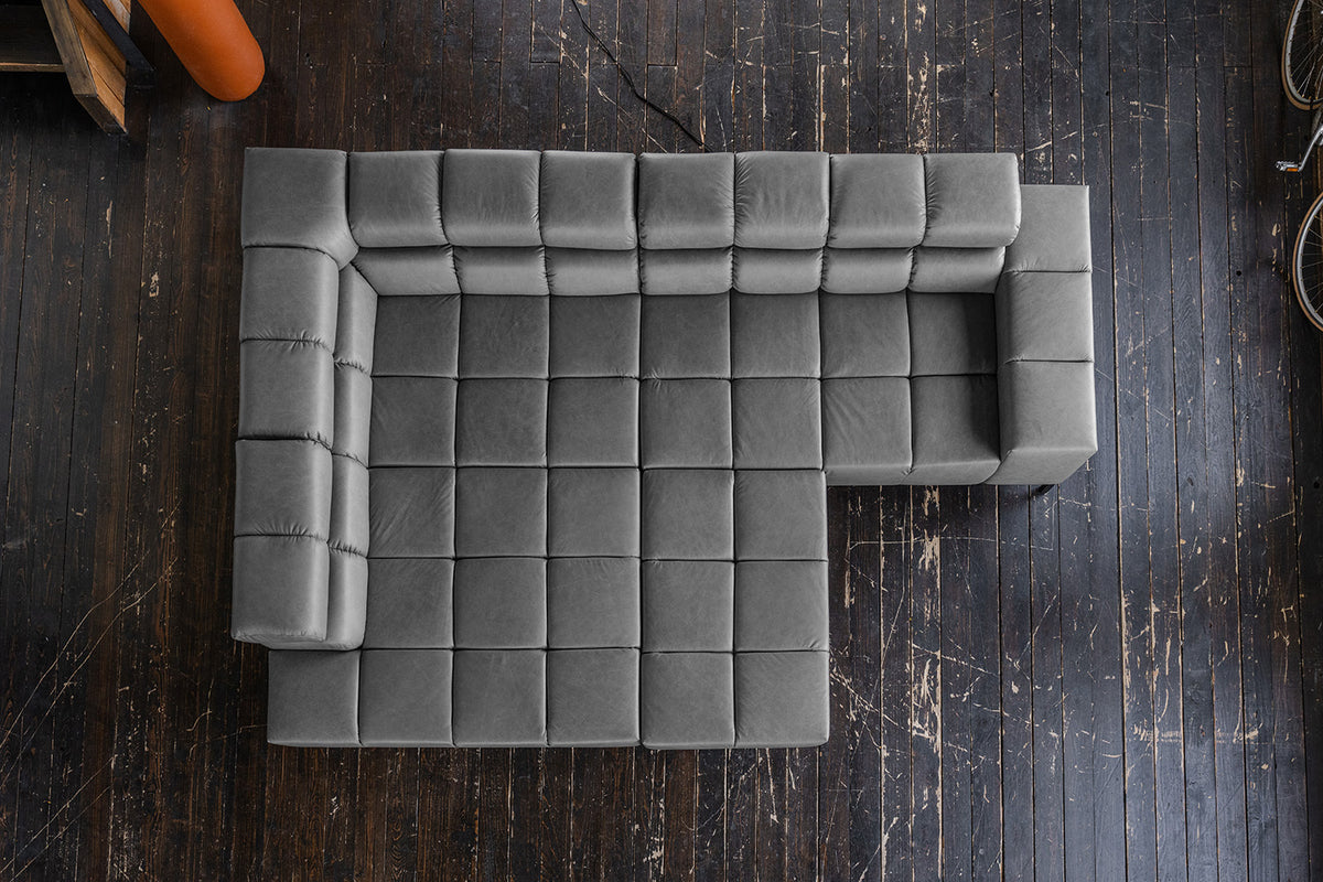 KAWOLA Sofa NELSON Ecksofa Leder anthrazit