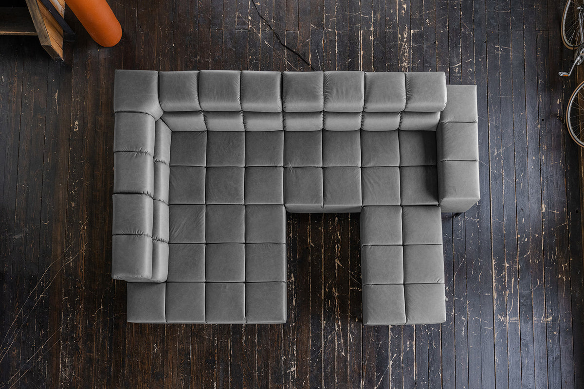 KAWOLA Sofa NELSON Ecksofa Leder anthrazit