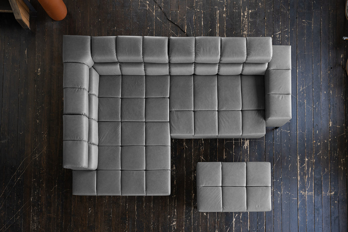 KAWOLA Sofa NELSON Ecksofa Leder anthrazit