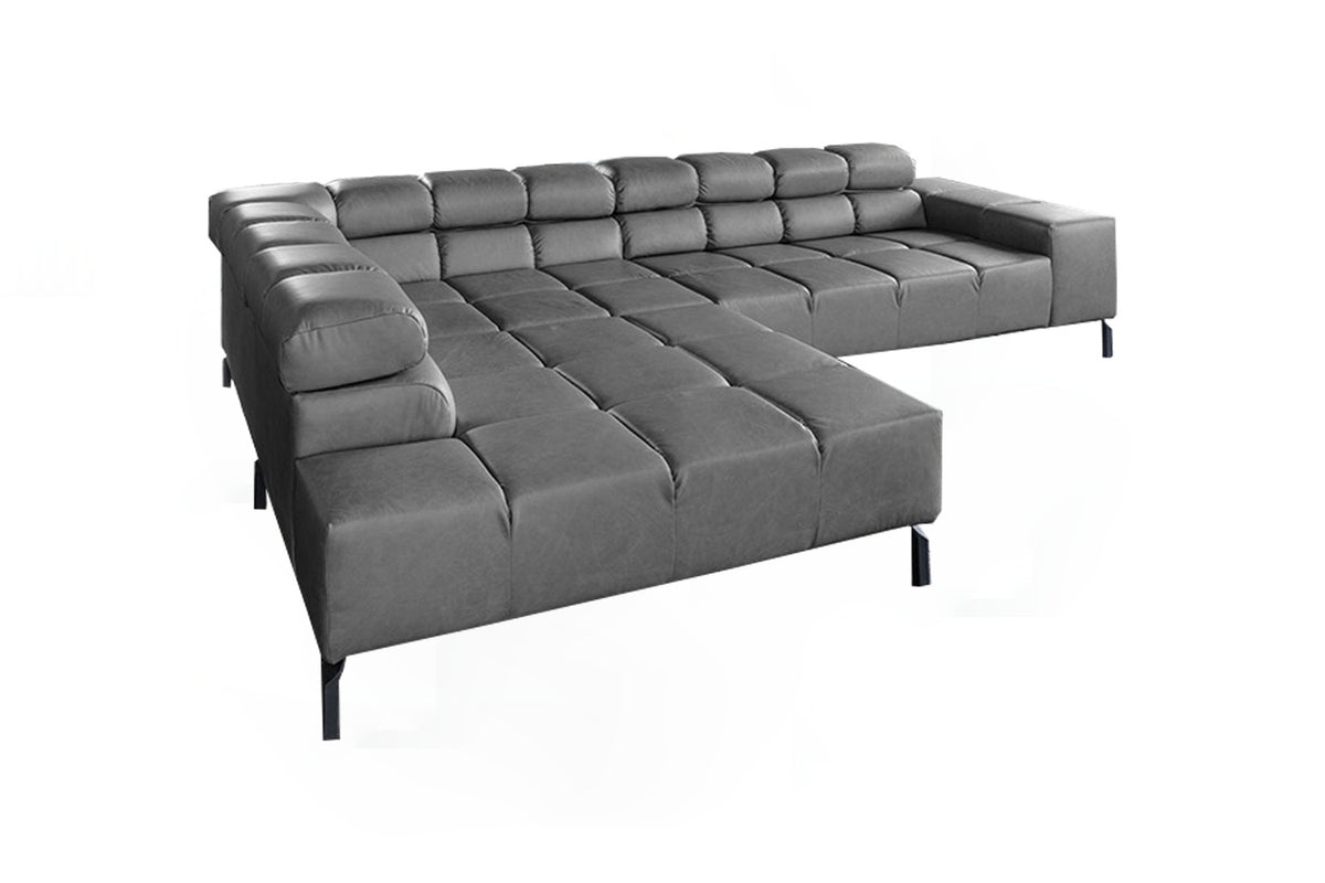KAWOLA Sofa NELSON Ecksofa Leder anthrazit