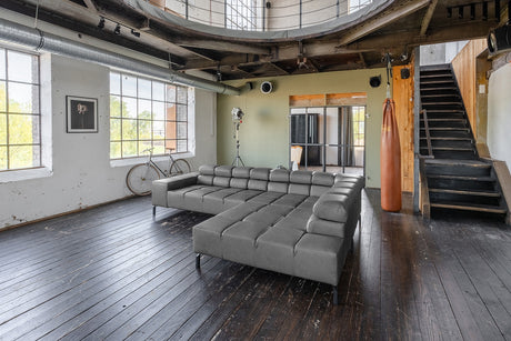 KAWOLA Sofa NELSON Ecksofa Leder anthrazit, Rechts, Ohne Zusatzausstattung, Relaxfunktion