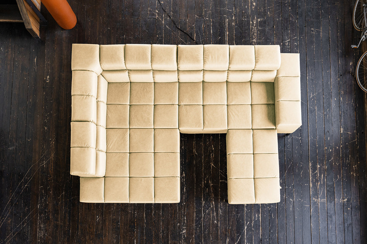 KAWOLA Sofa NELSON Ecksofa Leder beige