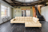 KAWOLA Sofa NELSON Ecksofa Leder beige