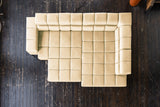 KAWOLA Sofa NELSON Ecksofa Leder beige