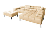 KAWOLA Sofa NELSON Ecksofa Leder beige