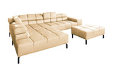 KAWOLA Sofa NELSON Ecksofa Leder beige