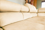 KAWOLA Sofa NELSON Ecksofa Leder beige