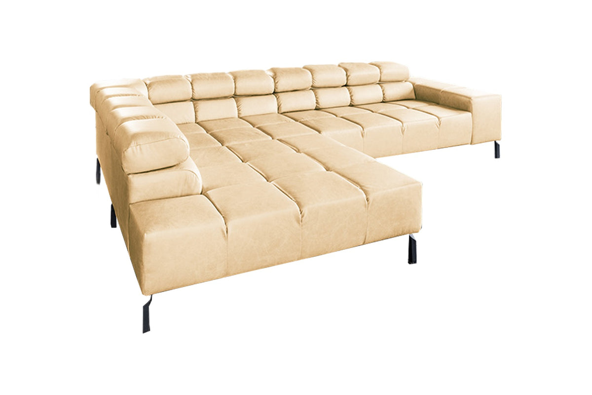 KAWOLA Sofa NELSON Ecksofa Leder beige