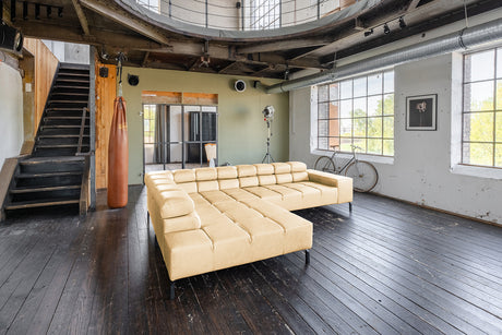 KAWOLA Sofa NELSON Ecksofa Leder beige, Links, Ohne Zusatzausstattung, Ohne Komfortfunktion