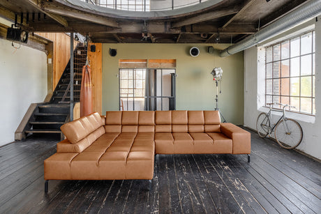 KAWOLA Sofa NELSON Ecksofa Leder cognac