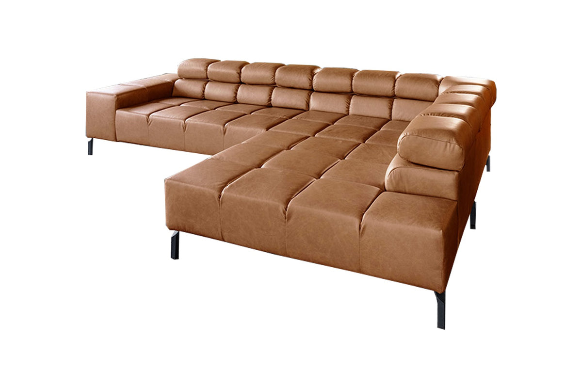 KAWOLA Sofa NELSON Ecksofa Leder cognac