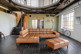 KAWOLA Sofa NELSON Ecksofa Leder cognac