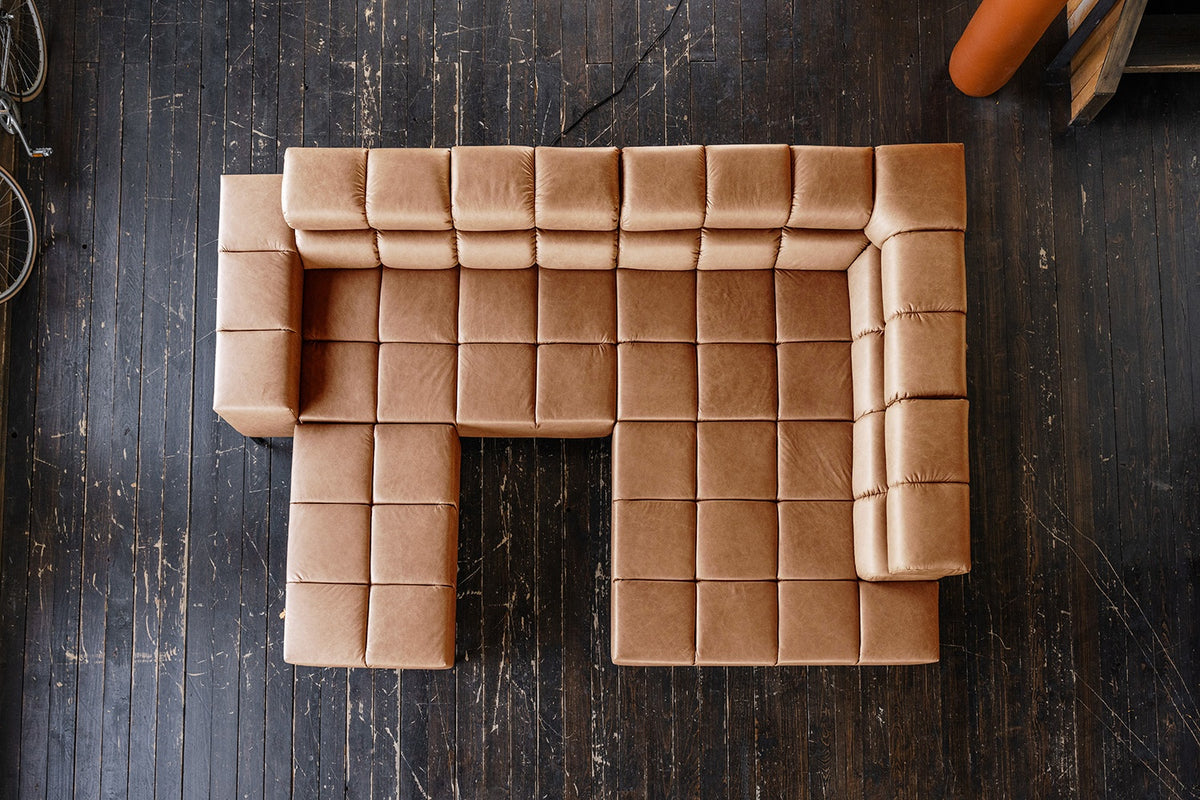 KAWOLA Sofa NELSON Ecksofa Leder cognac