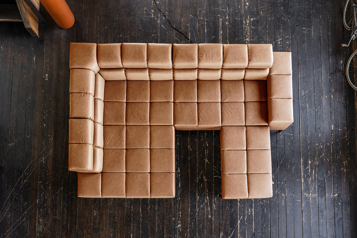 KAWOLA Sofa NELSON Ecksofa Leder cognac