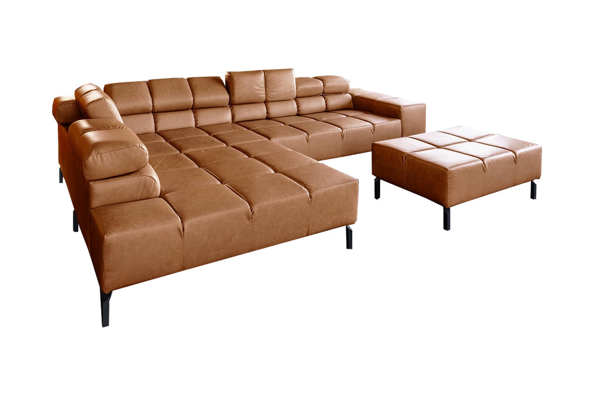 KAWOLA Sofa NELSON Ecksofa Leder cognac