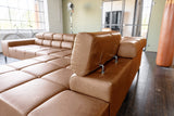 KAWOLA Sofa NELSON Ecksofa Leder cognac