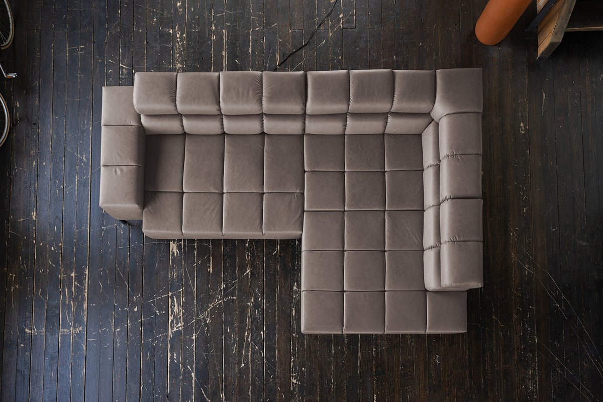 KAWOLA Sofa NELSON Ecksofa Leder dunkelbraun