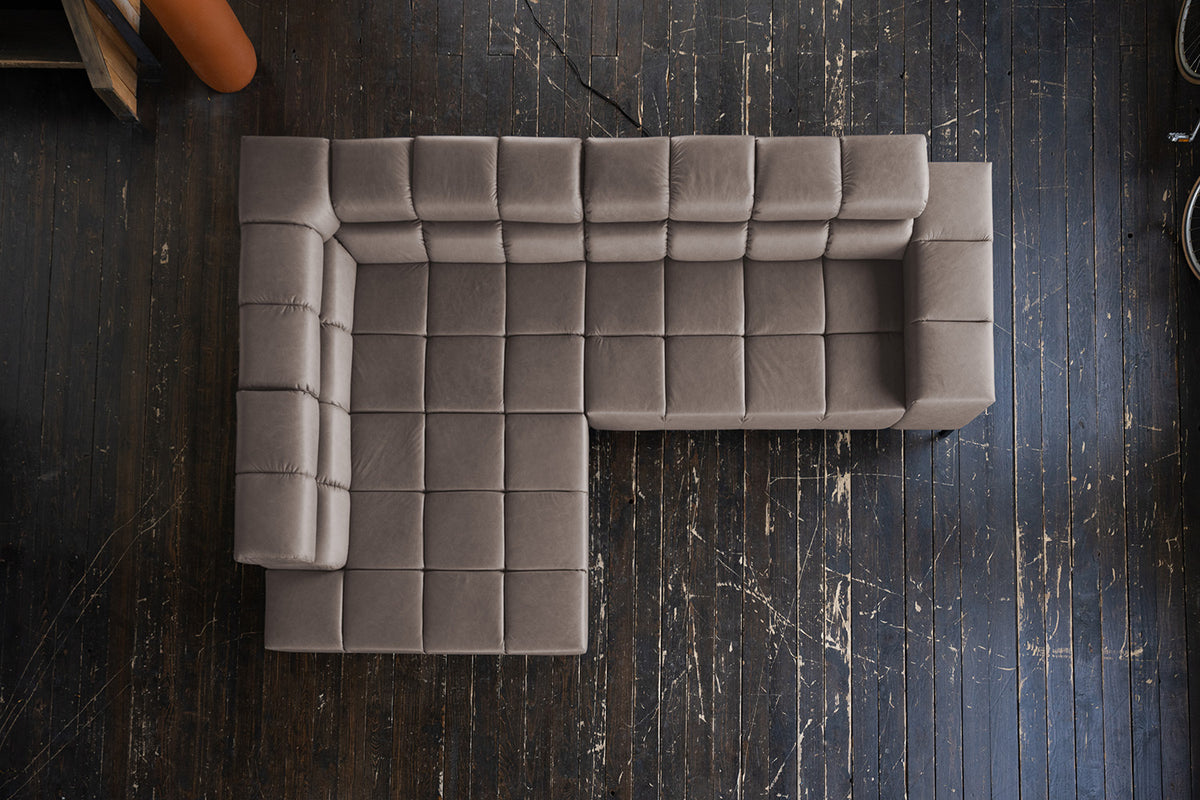 KAWOLA Sofa NELSON Ecksofa Leder dunkelbraun