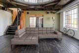 KAWOLA Sofa NELSON Ecksofa Leder dunkelbraun
