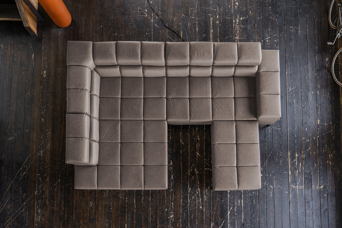 KAWOLA Sofa NELSON Ecksofa Leder dunkelbraun