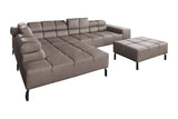 KAWOLA Sofa NELSON Ecksofa Leder dunkelbraun